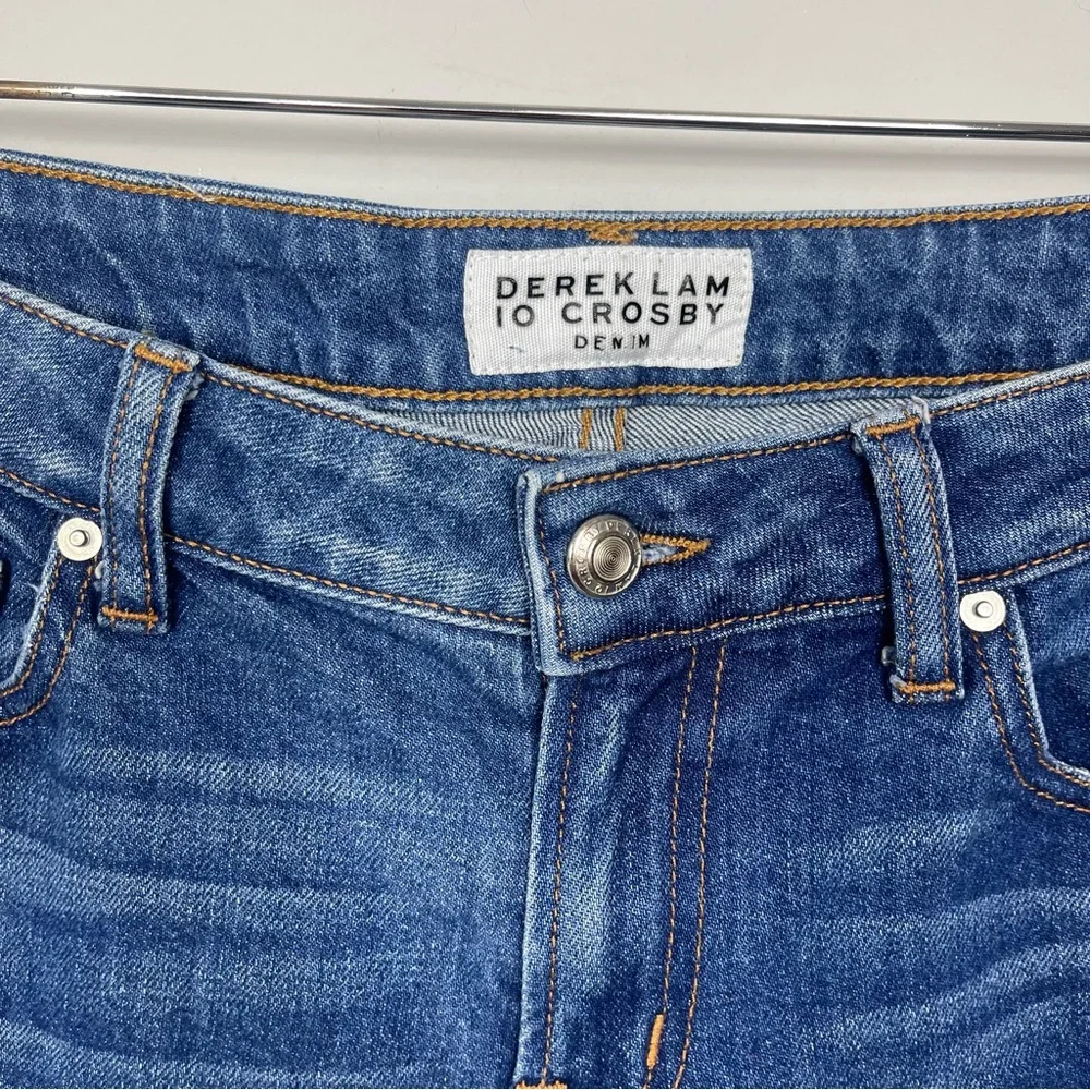 Derek Lam 10 Crosby Mila Mid Rise Girlfriend Patchwork Released Hem Jeans 27 - Picture 5 of 16